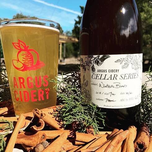 It’s finally here! Argus Cidery proudly presents The Winter’s Blend. A blend of our one year Balconies Distillery  Rye Whiskey barrel aged cider, a classic english scrumpy and classic mulling spices including cinnamon cloves, allspice, an