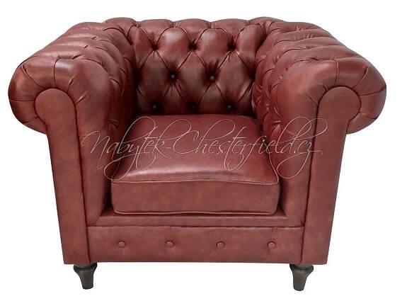 Křeslo chesterfield Swan přírodní kůže