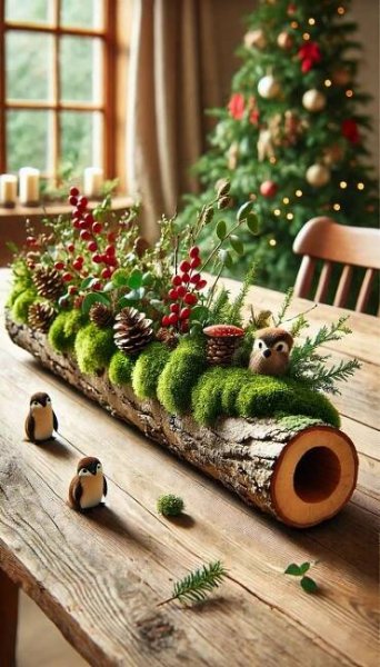 Woodland Christmas Table Centerpiece Inspiration
