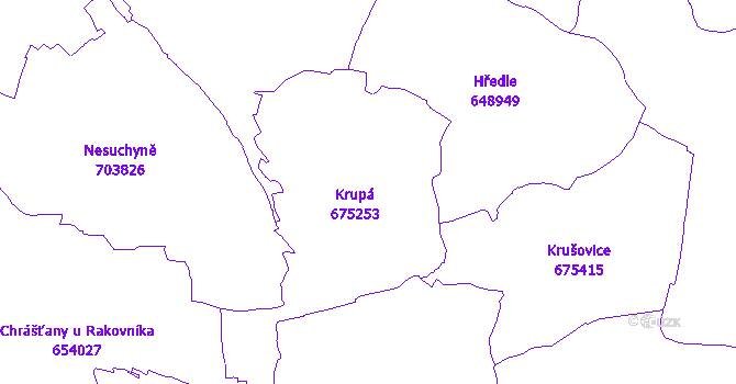 Katastrální mapa Krupá