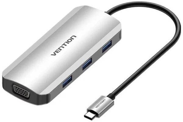 USB-C Docking Station to HDMI, VGA, 3x USB 3.0, PD 0.15m Vention TOIHB (gray)