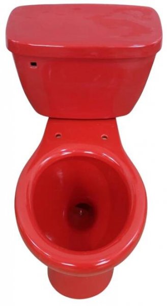 Round Mexican Talavera Toilet Rojo