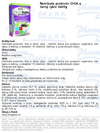 Nutrikaąe probiotic - CHIA a černý rybíz (3x60g) | SOS lékárna online, internetová lékárna, léky