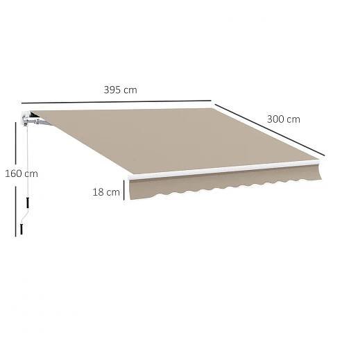 Kloubová markýza 3,95 x 3 m | béžová | Goleto.cz