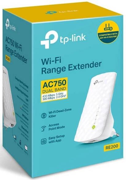 TP-Link RE200 Dual Band AC750 - zesilovač Wi-Fi signálu
