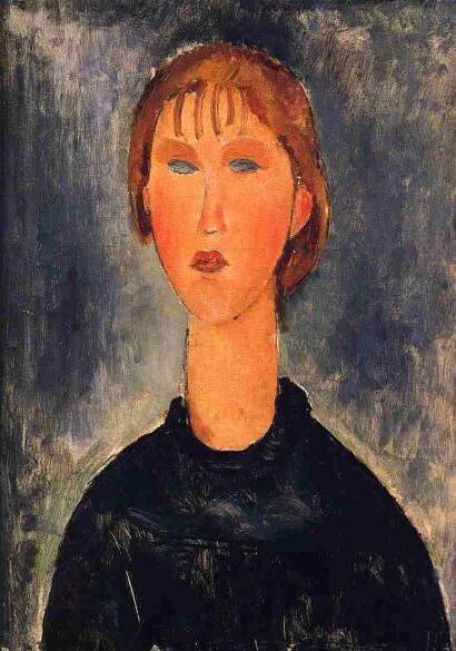 Bust Length Portrait of Blonde Girl 1919 | Amedeo Modigliani | Oil Painting