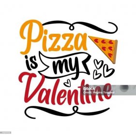 Pizza je můj Valentýn - vtipný slogan s plátkem pizzy na Valentýna - Bez autorských poplatků Pizza vektorové obrázky