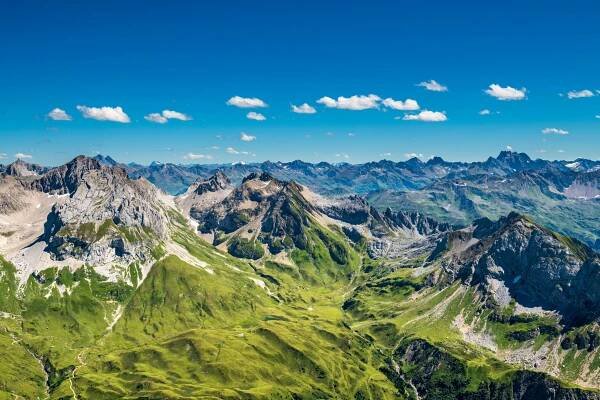 pohled na alpy v rakousku - panoramatická fotografie - stock snímky, obrázky a fotky