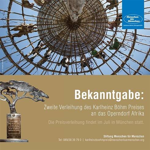 Operndorf Afrika will be awarded with the Karlheinz Böhm Price