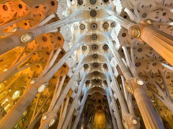 barcelona bucket list Sagrada Familia inside light spain bucket list