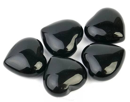 Srdce obsidián černý 35mm