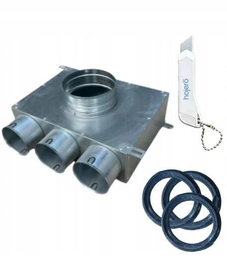Rozpínací skříňka krátká 3x75/125 mm s ventilačním těsněním, rekuperace