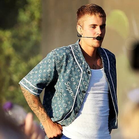 Justin Bieber Wears Louis Vuitton x Supreme Collection at British Summer Time Concert