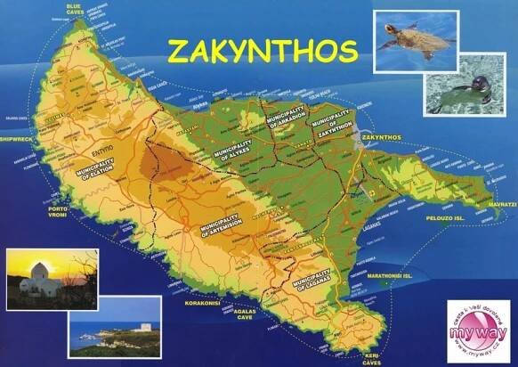 Mapa Zakynthosu