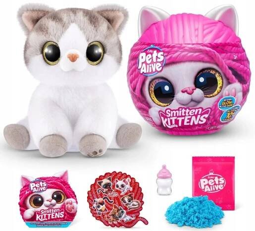 Sada ZURU Pets Alive Smitten Kittens Mooloo kočka plyšová interaktivní