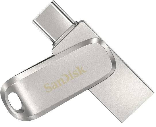 Kovový flashdisk SANDISK ULTRA DUAL Drive LUXE USB-C 128 GB 400 MB/s