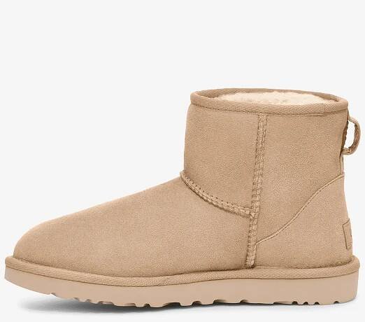 UGG - Béžové dámské semišové sněhule UGG Classic Mini II | ZOOT.cz