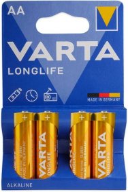 Baterie VARTA LONG LIFE LR6 alkalická 4 x AA 42 Kč