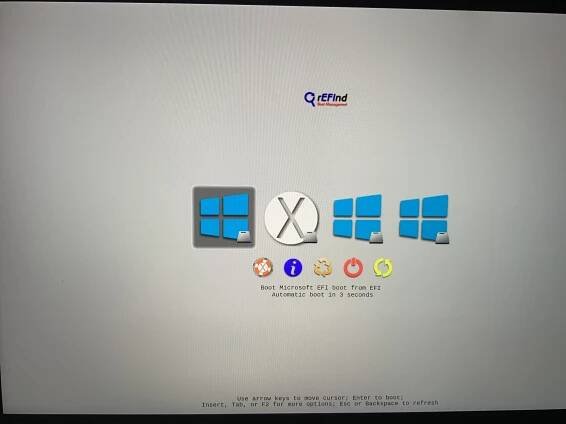 the rEFInd boot UI