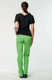Dlouhé rovné světle zelené dámské kalhoty s kapsami 375