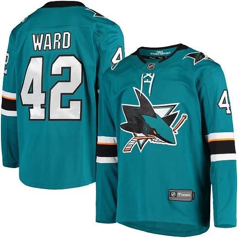 Men's San Jose Sharks Joel Ward Fanatics Teal Breakaway Home Player Jersey