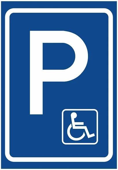Značení budov a místnosti - Označení parkování: Značka Parkoviště + Symbol Invalidy
