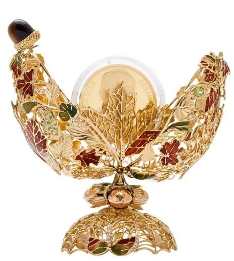 Originální klenot na téma Podzim se zlatou uncovou mincí Gustav Fabergé proof | Česká mincovna