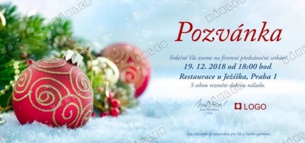 Pozvánka na vánoční večírek pDLL-19 - Vánoční přání do emailu
