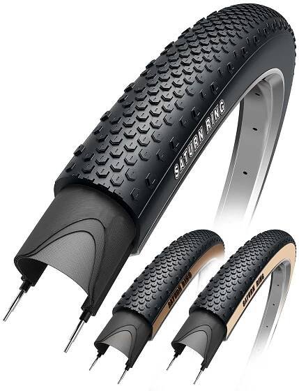 Designed for a wide range of terrains, the Saturn Ring lite tire by OBOR.