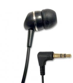 1-BUD-Gold Single-Ear Stereo Earbud (Black)