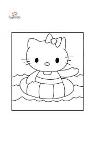 Omalovánka Hello Kitty plave Online a Tisk zdarma!