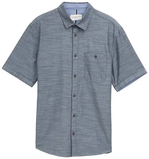 Pánská košile TOM TAILOR krátký rukáv modrá - L | EXE JEANS | Specialisté na džíny Mustang, Cross, Mavi a další
