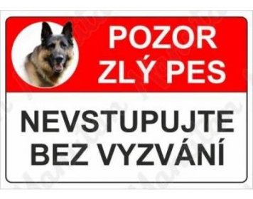 Pozor zlý pes, plast 210 x 150 x 0,5 mm od 46 Kč - Heureka.cz