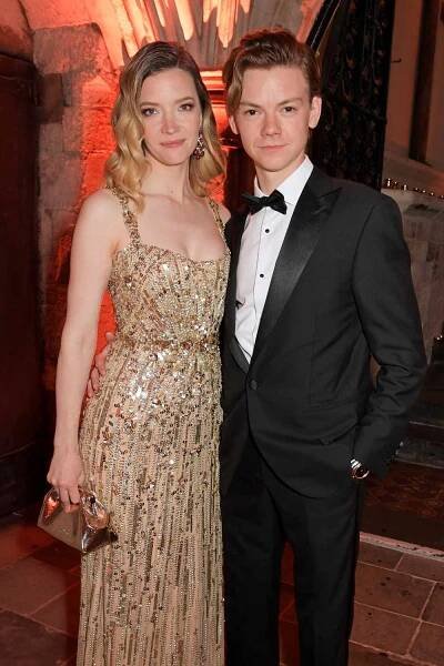 Talulah Riley and Thomas Brodie-Sangster attend the Bulgari gala dinner to celebrate the Queen's Platinum Jubilee and unveil the 'Jubilee Emerald Garden' high jewellery set at Westminster Abbey on July 1, 2022 in London, England.