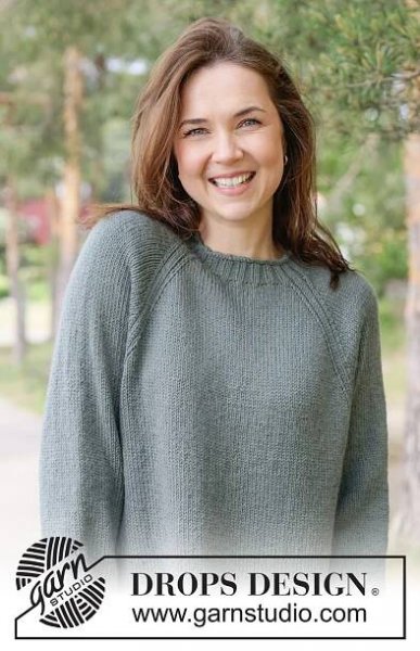 Mossline Sweater / DROPS 263-29 - Gratis strikkeoppskrift