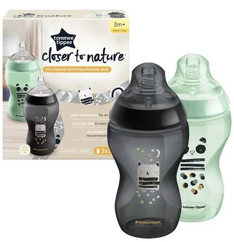Tommee Tippee C2N 3m+ 340 ml kojenecká láhev s obrázky 2 ks