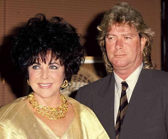 Elizabeth Taylor and Larry Fortensky at the Museum of Miniatures in Los Angeles, California.