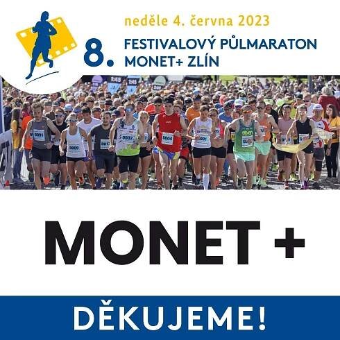 Půlmaraton i letos nese název MONET+ - 10. Festivalový půlmaraton MONET+ Zlín 2025