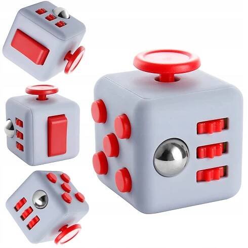FIDGET CUBE ANTISTRESOVÁ KOSTKA ODBOURÁVAJÍCÍ STRES MAČKACÍ HRAČKA S TLAČÍTKY - Allegro