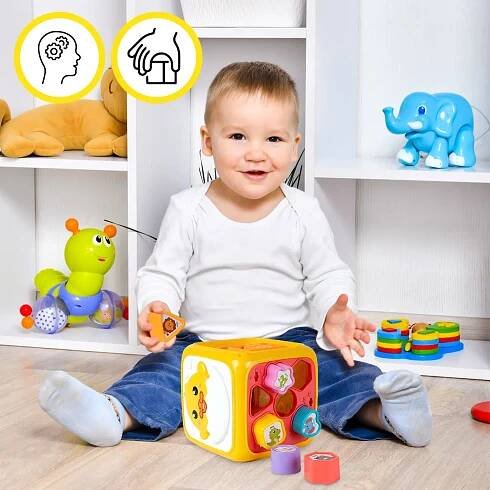 Vzdělávací kostka Interaktivní třídič Montessori Sensory Multicube