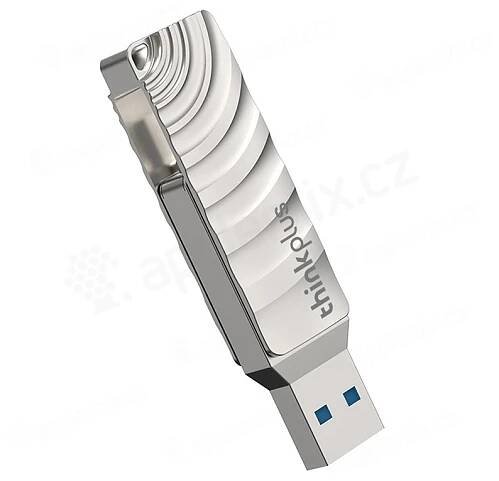 Flash disk 128GB LENOVO 2v1 pro Apple iPhone / iPad / MacBook - USB-C / USB-A - kovový - stříbrný (2)