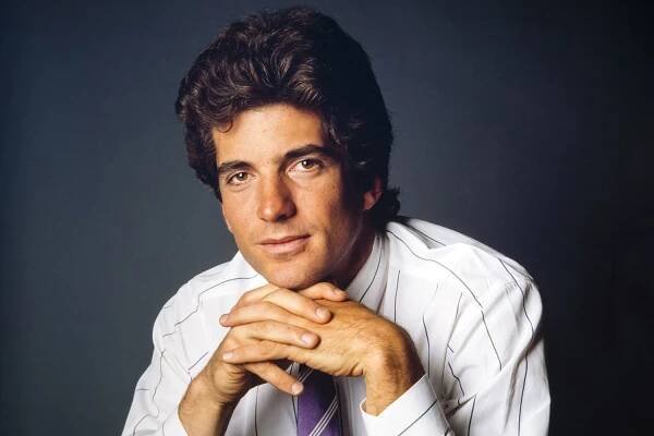 Studio portrait of American lawyer and magazine publisher John F Kennedy Jr 