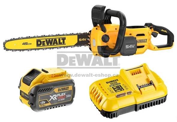Aku řetězová pila Dewalt 45 cm 54V 9,0 Ah Li-Ion FLEXVOLT DCMCS574X1 : Dewalt-eshop.cz