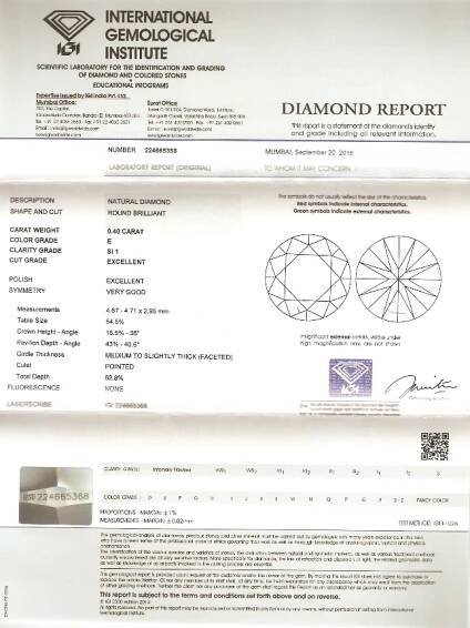 zlaté diamantové náušnice 0.80ct E/SI1 s IGI certifikáty | VVDiamonds