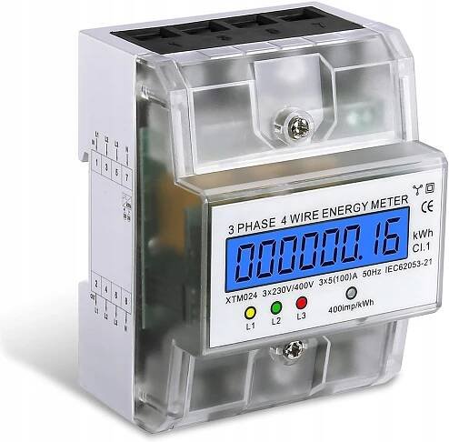 Elektroměr proudu 3 Fázové třífázové elektroměry