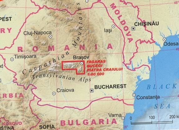 Fagaras, Bucegi, Piatra Craiului 1:80.000 turistická mapa TQ | International Travel Maps CZ