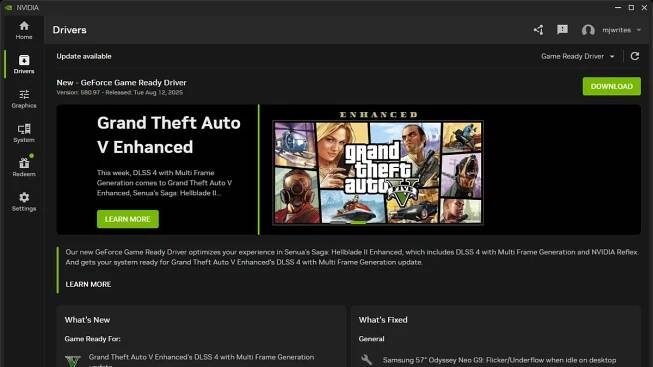 Screenshots showing how to update Nvidia and AMD drivers