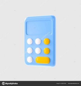 Calculator Isolated Background Calculator Icon Cartoon Style Render Illustration