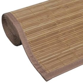 Obdélníková hnědá bambusová rohož / koberec 80 x 200 cm, Hnědá