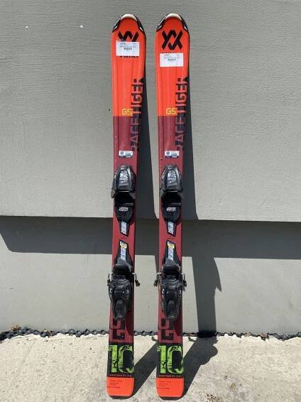 Bazar - Dětské sjezdové lyže Völkl Racetiger Jr GS red 19/20 + VMotion 4.5 - délka 110 cm